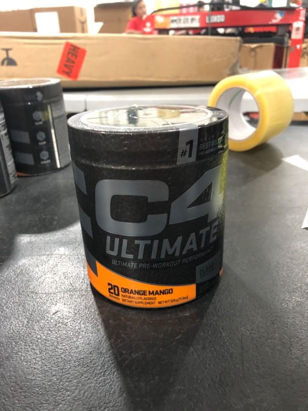 Photo 2 of Cellucor C4 Ultimate Pre Workout Powder Orange Mango - Sugar Free Preworkout Energy Supplement for Men & Women - 300mg Caffeine + 3.2g Beta Alanine + 2 Patented Creatines - 20 Servings Orange Mango 11.5 Ounce (Pack of 1)