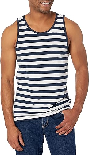 Photo 1 of Amazon Essentials Men's Slim-Fit Tank Top Large Navy/White, Stripe