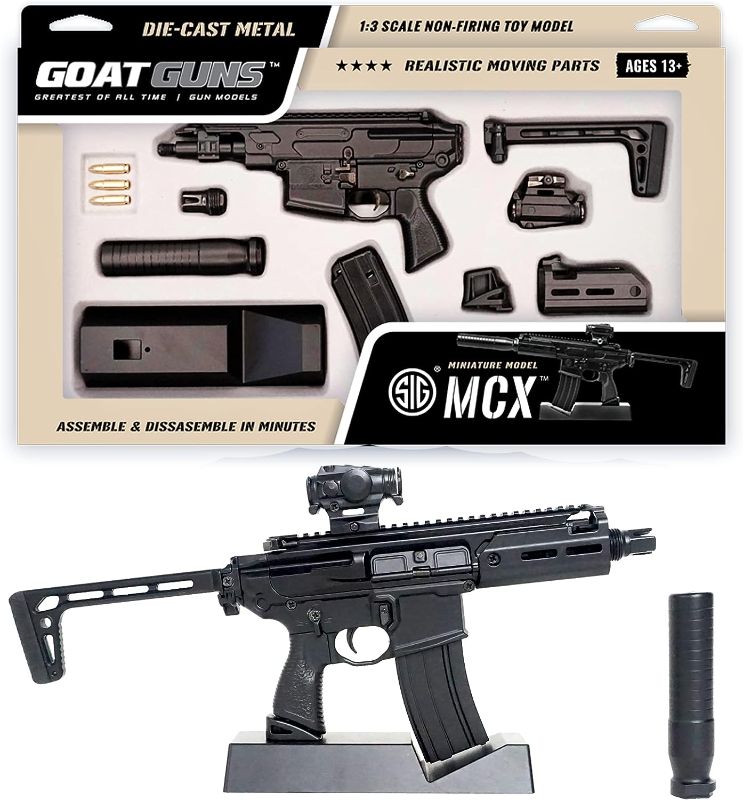 Photo 1 of GoatGuns Miniature SIG MCX Model in Black | 1:3 Scale Diecast Metal Build Kit