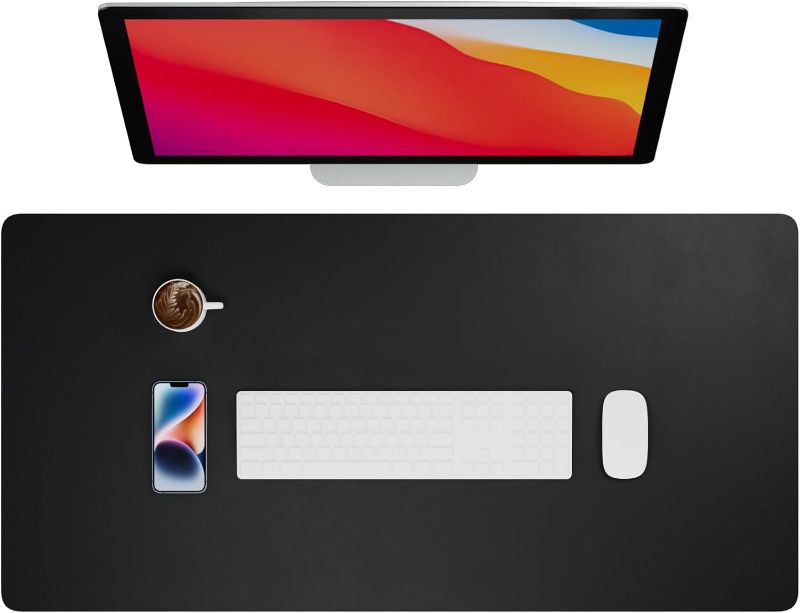 Photo 1 of MySunHua Double Sided Office Desk mat Mousepad Desktop Anti Slip and Waterproof Laptop Desk pad Ultra-Thin Office/Home PU Leather pad 
