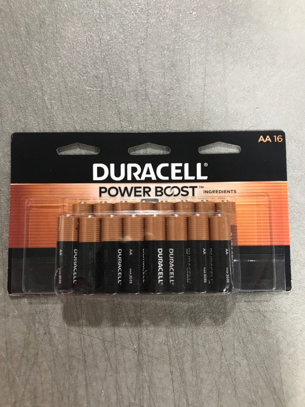 Photo 2 of Duracell Coppertop AA Batteries with Power Boost Ingredients, 16 Count Pack Double A Battery with Long-lasting Power, Alkaline AA Battery for Household and Office Devices