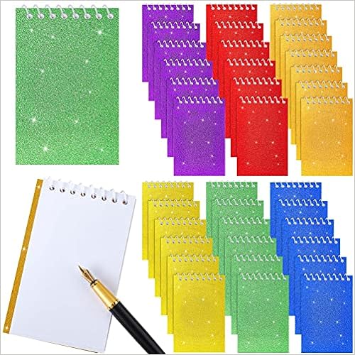 Photo 1 of 72 Pieces Mini Prism Spiral Notebooks 3 x 5 Inch Mini Notepads Bulk Pocket Notebook Small Notepad Memo Pad 30 Blank Pages Per Pad for Kids School Office Party Favors Classroom Prizes, 6 Colors