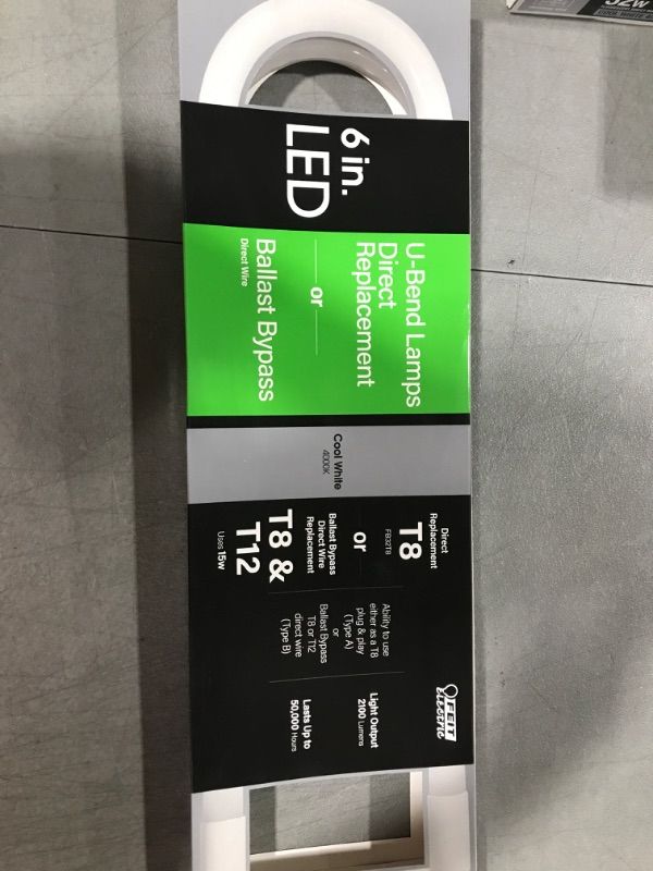 Photo 1 of Feit Electric LED 15W T8/T12 U-Bend Direct Replacement or Ballast Bypass Linear LED Light Bulb