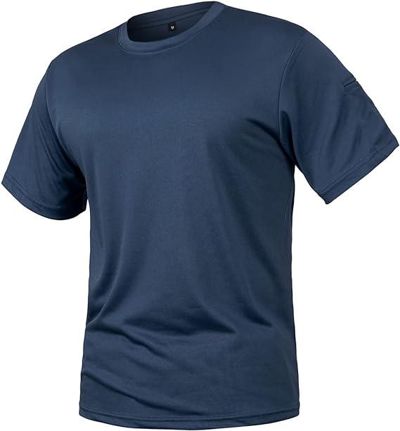 Photo 1 of CARWORNIC Men's Crewneck Pique T-Shirt Short Sleeve Performance Hiking Work Casual Tee Shirts with Arm Pocket- large 