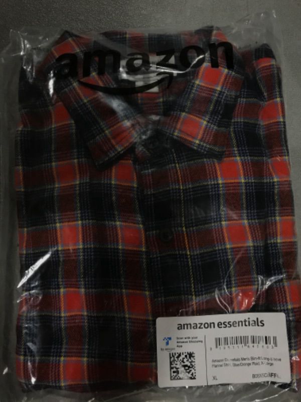 Photo 2 of Amazon Essentials Men's Slim-Fit Long-Sleeve Flannel Shirt- XL
