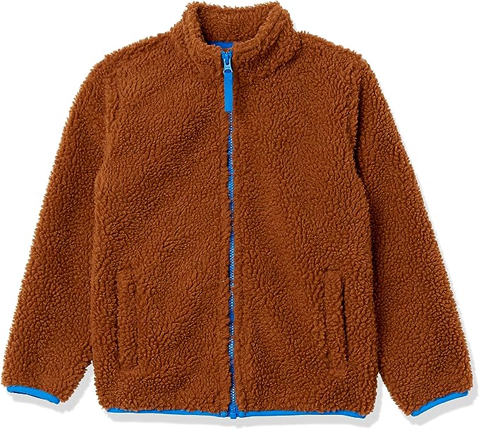 Photo 1 of Amazon Essentials Boys and Toddlers' Polar Fleece Lined Sherpa Full-Zip Jacket 3T Light Brown