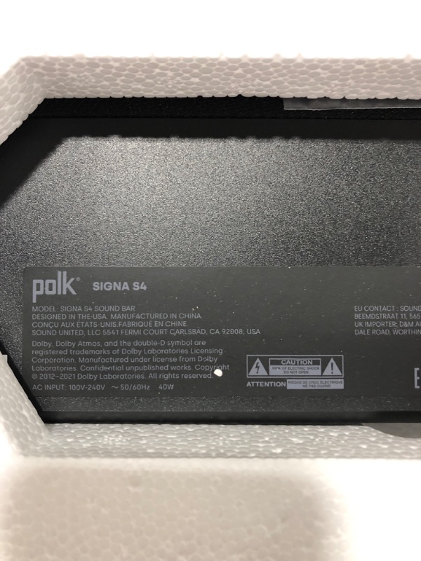 Photo 1 of Polk Audio Signa S4 Dolby Atmos 3.1.2 Soundbar
