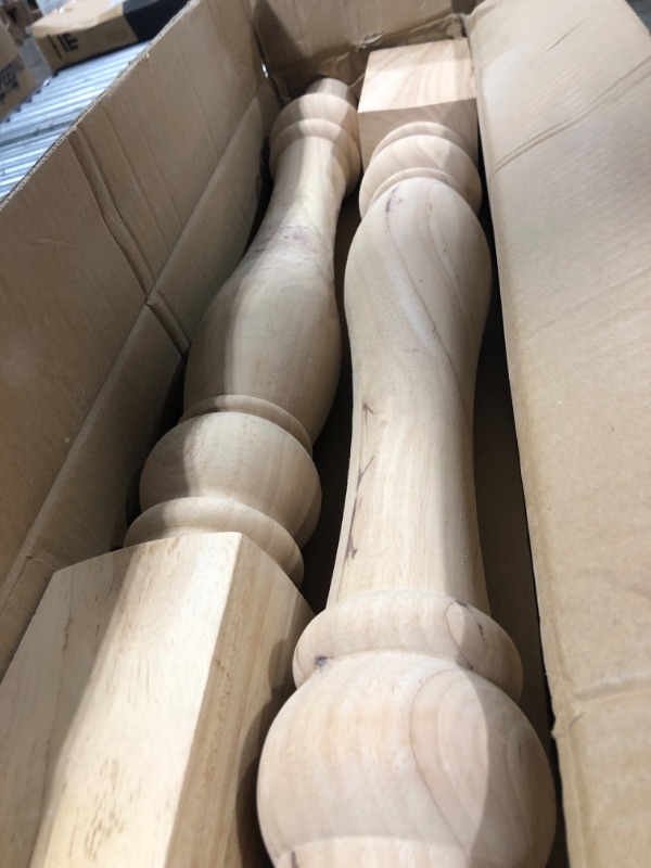 Photo 2 of 29x3.5x3.5inch Chunky Farmhouse Table Legs, La Vane Set of 4 Unfinished Rubber Wood Replacement Table Legs for Bench Coffee Table Dining Table 29"x3.5"x3.5" Unfinished