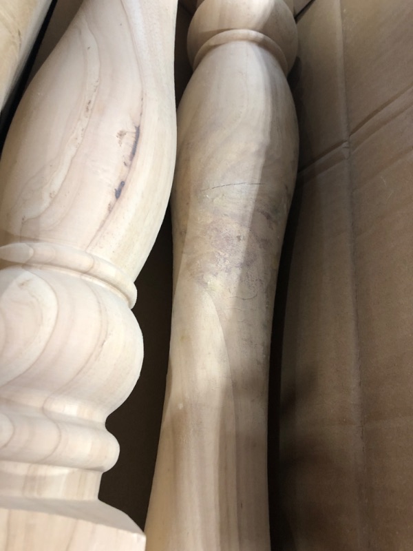 Photo 3 of 29x3.5x3.5inch Chunky Farmhouse Table Legs, La Vane Set of 4 Unfinished Rubber Wood Replacement Table Legs for Bench Coffee Table Dining Table 29"x3.5"x3.5" Unfinished