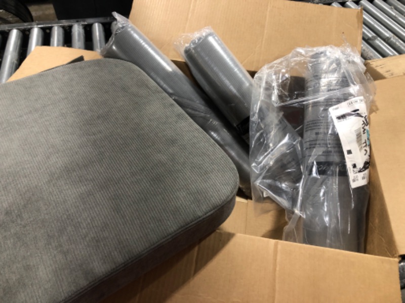 Photo 2 of  Chair Cushions with Ties - High Density Sponge Seat Cushion and Dining Room Chair Pad 17 X 16.5 Inches Non Slip Rubber Back Seat Cover Machine Washable Set of 4 - Grey
