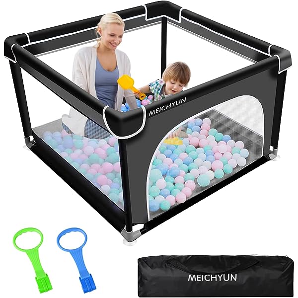 Photo 1 of Baby Playpen, Small Playpens for Baby, Black