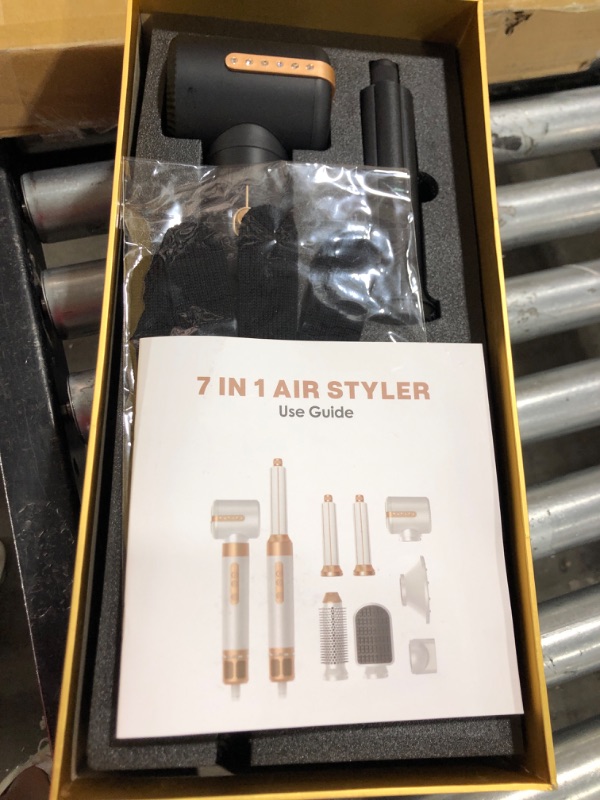 Photo 2 of 7 in 1 Hair Styler and Drying,Hair Dryer Brush Blow Dryer Brush in One,Hot Air Brush,110000 RPM Hair Dryer,Oval Brush,Air Curling Wand,Concentrator Attachment,Curling Iron Brush Set,Styling Tools Black6