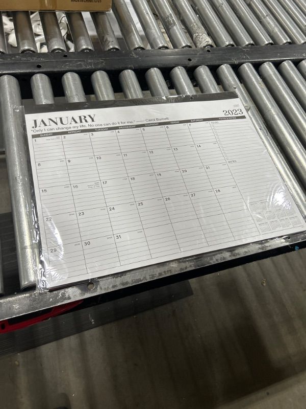 Photo 2 of 2023-2024 Desk Calendar - Large Desk Calendar 2023-2024, Jul. 2023 - Dec. 2024, 22" x 17", Thick Paper with Corner Protectors, Large Ruled Blocks, 2 Hanging Hooks, To Do & Notes - Classic Black new edition