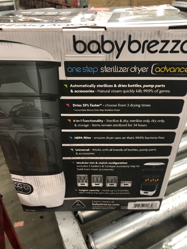 Photo 3 of Baby Brezza Baby Bottle Sterilizer and Dryer Advanced – Electric Steam Sterilization Machine – Universal Sterilizing for All Bottles: Plastic + Glass + Pacifiers + Breast Pump Parts - HEPA Filtration