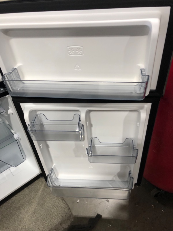 Photo 2 of 3.1 cu. ft. Mini Fridge in Stainless Steel with Dual Door True Freezer
