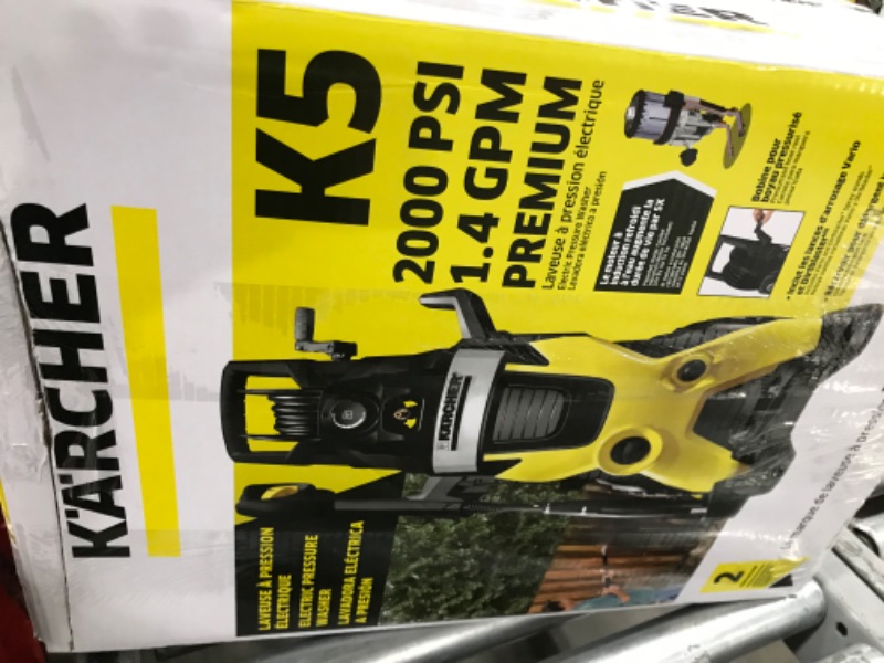 Photo 1 of Karcher K 5 Premium 2000 PSI 1.4 GPM Electric Power Induction Pressure Washer with Vario Power & Dirtblaster Spray Wands, Pressurized Hose Reel, & Adjustable Detergent Tank K5 Premium Washer