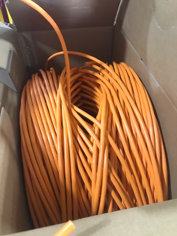 Photo 3 of CAT6 Plenum (CMP) Cable 1000FT | Network Analyzer Test Passed | 23AWG 4Pair, Solid 550MHz Network Cable 10Gigabit UTP, Available in Blue, White, Green, Gray, Black, Red & Yellow Color (Orange)