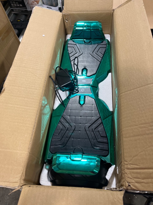 Photo 2 of Hoverboard Certified HS2.01 Bluetooth Flash Wheel with LED Light Self Balancing Wheel Electric Scooter Chrome Turquoise