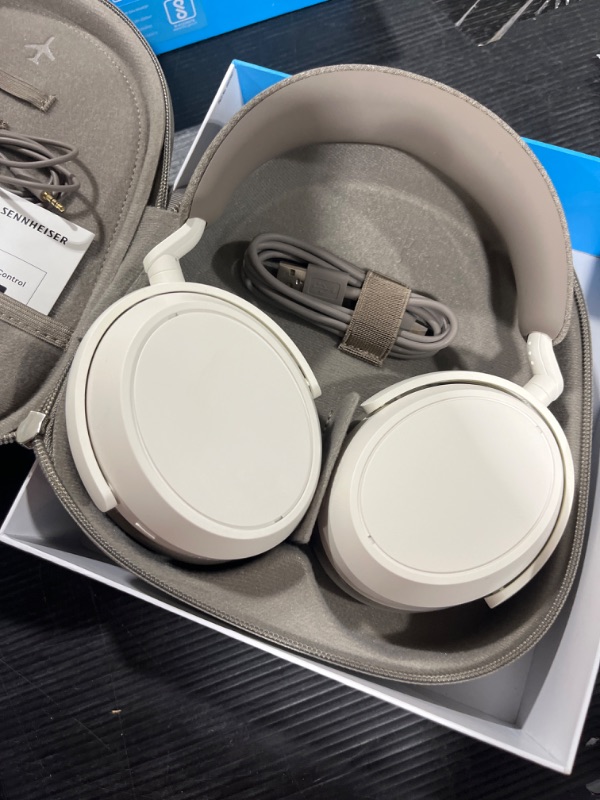 Photo 4 of Sennheiser Momentum 4 Wireless Headphones - Bluetooth Headset for Crystal-Clear Calls with Adaptive Noise Cancellation, 60h Battery Life, Customizable Sound - White )