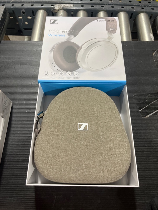 Photo 2 of Sennheiser Momentum 4 Wireless Headphones - Bluetooth Headset for Crystal-Clear Calls with Adaptive Noise Cancellation, 60h Battery Life, Customizable Sound - White )