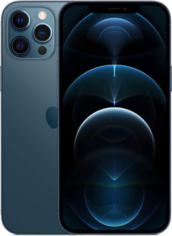 Photo 1 of Apple iPhone 12 Pro Max, 256GB, Pacific Blue -  (Renewed Premium) - UNKWOWN NETWORK 
