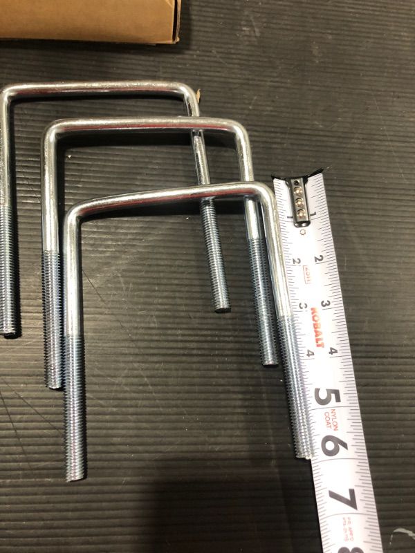 Photo 3 of  6 Pcs Square U-Bolts 4 Inches Wide,Zinc Electroplating Carbon Steel U Clamps,Inner Size 4" W x 5" L,Adjustable Height :64-125mm(2½-5 inches)