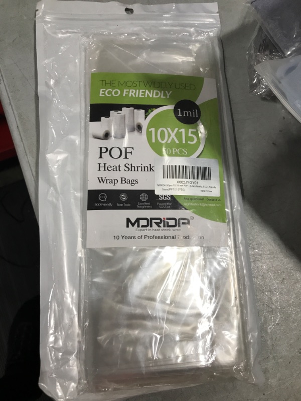 Photo 1 of 10 x 15 50 pcs 1 mil POF heat shrink wrap bags