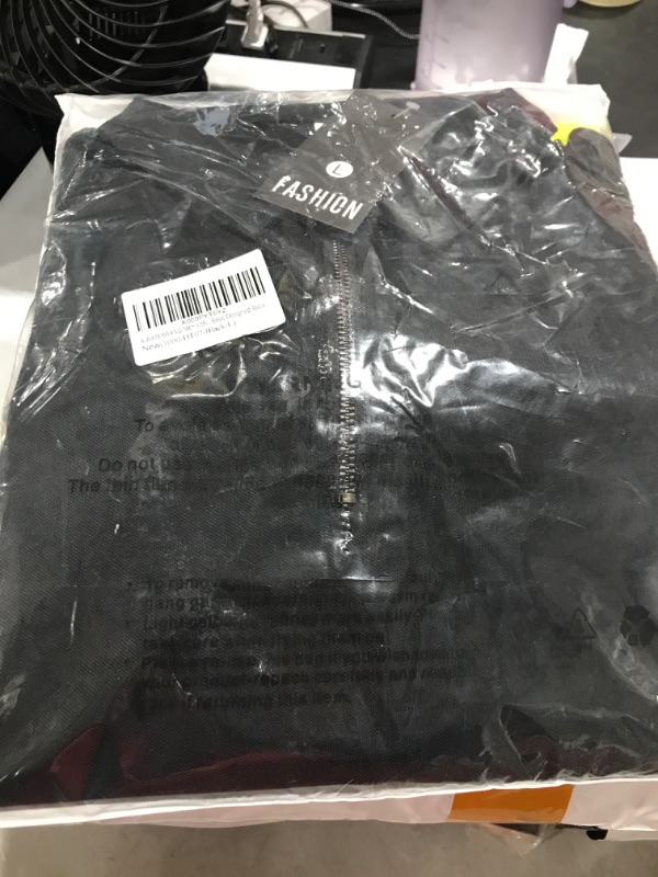Photo 1 of A WATERWANG Men's Polo Shirts Short Sleeve Slim Fit, Zipper Lapel Golf T-Shirts Basic Designed Black Large