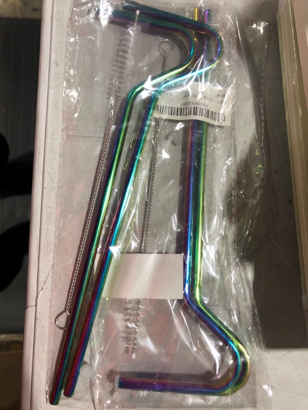 Photo 1 of 2 pack of Anti Wrinkle Straw 2 Pcs - 9.4" - Reusable Stainless Steel Flute Straw - Reusable Glass Straw for Stanley Cup - Lip Straw for Wrinkles - Curved Straw Anti Wrinkle