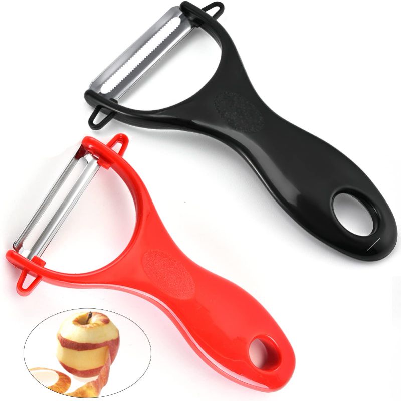 Photo 1 of 2 pack of Apple Peelers for kitchen, Fruit, Potatoes Peeler-Y-Shaped Peeler with Non-Slip Handle - Sharp Blade & Micro Serrated Great for Fruit Vegetables Peeler Sets 2 Pack