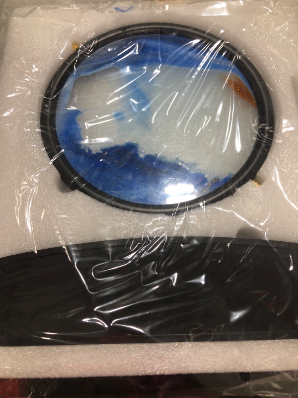 Photo 1 of Quicksand Painting Ornament,Round Glass Deep Sea Sandscape Rotate 3D Dynamic Sand Art Picture,Sandscape,Mobile Hourglass BJ453 BJ453 blue