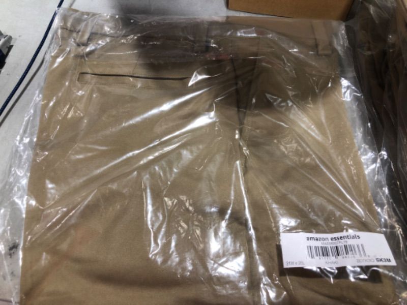 Photo 1 of Amazon Essentials Men's Slim-Fit Stretch Golf Pant Polyester Blend Khaki Brown 31W x 28L