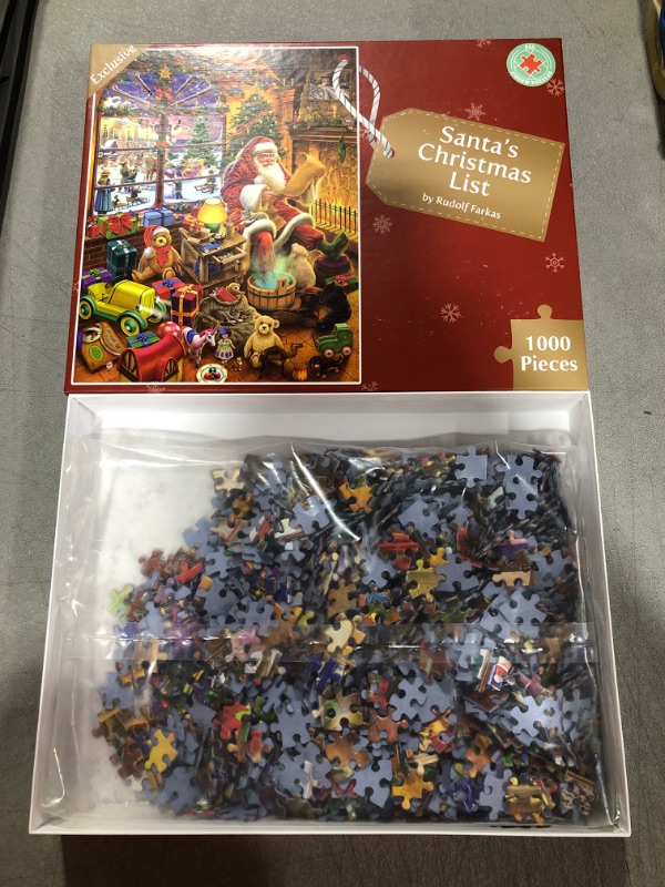 Photo 2 of 1000 Piece Jigsaw Puzzle - Santa's Christmas List -1000 Piece Jigsaw Puzzles for Adults - Hardest Jigsaw Puzzle, Festive Puzzle, Present