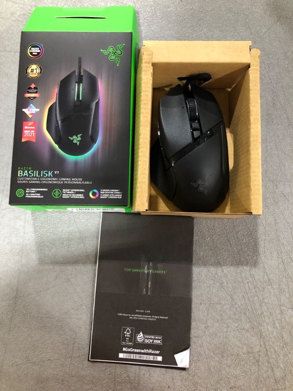 Photo 2 of Razer Basilisk V3 Customizable Ergonomic Gaming Mouse: Fastest Gaming Mouse Switch - Chroma RGB Lighting - 26K DPI Optical Sensor - 11 Programmable Buttons - HyperScroll Tilt Wheel - Classic Black