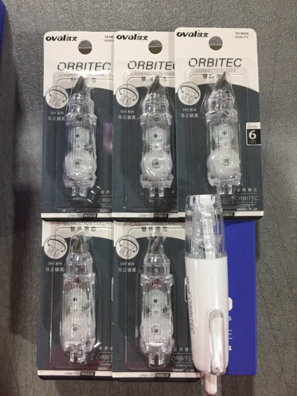 Photo 1 of KILINEO Refillable Retractable White Out Correction Tape, White Out Tape, Japanese Aesthetic Cute White Out for Office Supplies, 6 PCS (ZH-56)