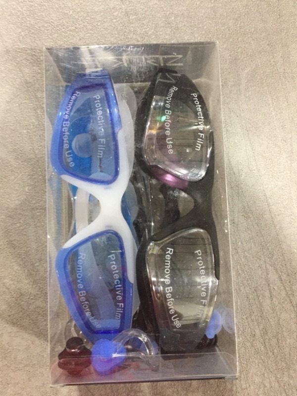 Photo 2 of 2 Pack Adult Swimming Goggles Swim Goggles No Leaking Anti Fog UV Protection Swim Glasses Water Goggles…