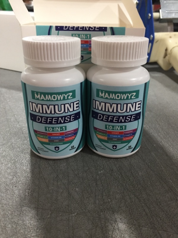 Photo 2 of 10 in 1 Immune Support Supplement - Immune System Booster for Adults & Children - Vitamin C B6 B12 D, Zinc, Quercetin, Echinacea, Elderberry, Turmeric Extract and Ginger Extract - 60 Capsules (2 Pack)