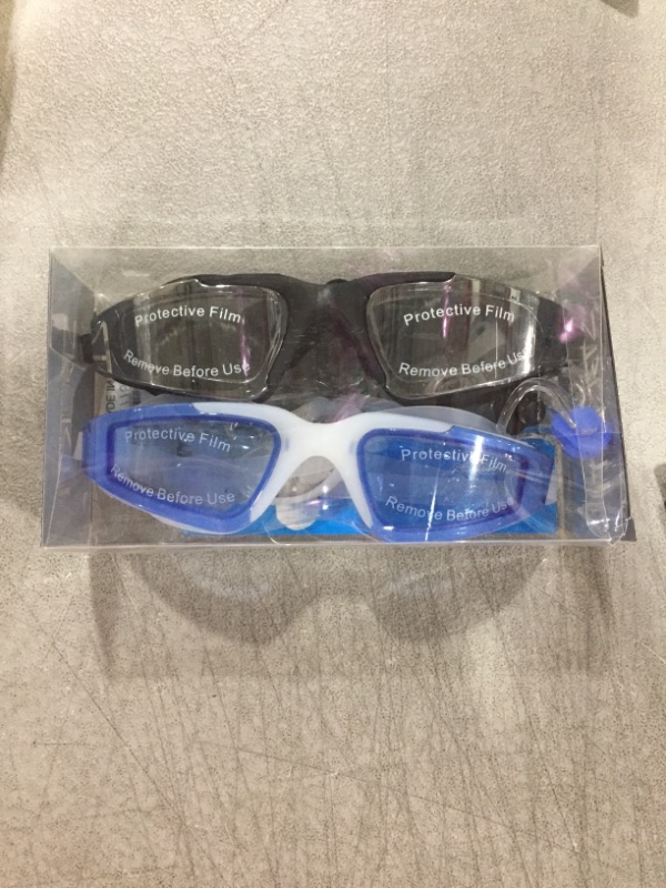 Photo 2 of 2 Pack Adult Swimming Goggles Swim Goggles No Leaking Anti Fog UV Protection Swim Glasses Water Goggles…