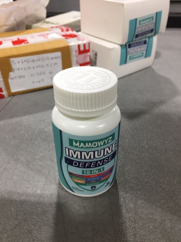 Photo 1 of 10 in 1 Immune Support Supplement - Immune System Booster for Adults & Children - Vitamin C B6 B12 D, Zinc, Quercetin, Echinacea, Elderberry, Turmeric Extract and Ginger Extract - 60 Capsules (2 Pack) Expire March 14 2024