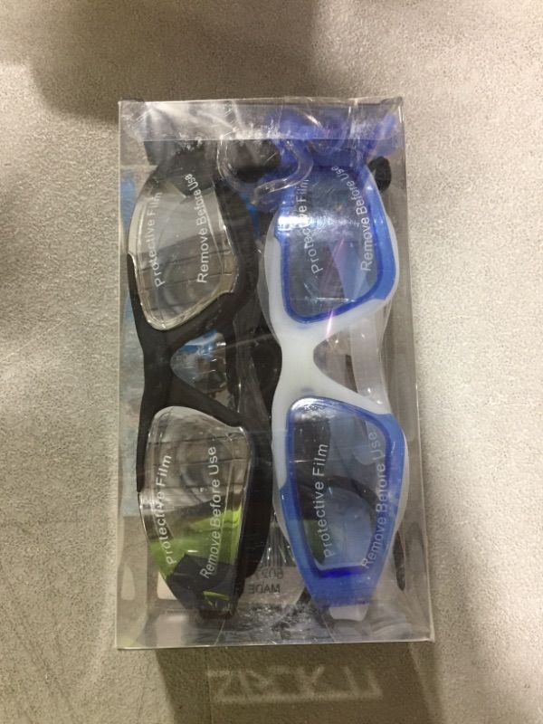 Photo 2 of 2 Pack Adult Swimming Goggles Swim Goggles No Leaking Anti Fog UV Protection Swim Glasses Water Goggles…