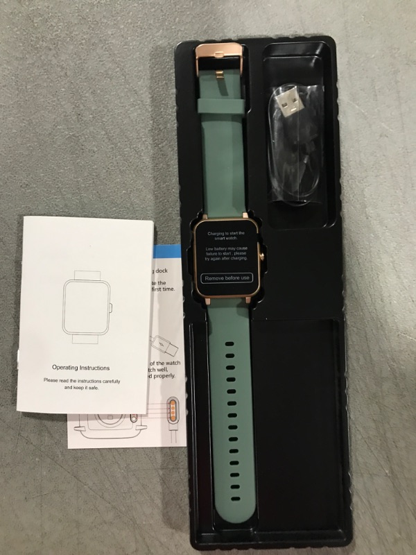 Photo 1 of GRV Smart Watch for Android and iOS Phones, Watches for Men Women IP68 Waterproof Smartwatch Fitness Tracker Watch with Calories Counter Sleep Tracker (Green Gold)
