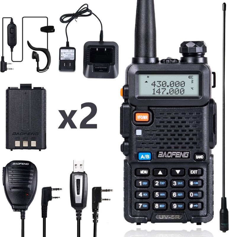 Photo 1 of BaoFeng UV-5R 8 Watt Ham Radio BaoFeng Radio with Extra 1800mAh Battery and TIDRADIO 771 Antenna Dual Band Ham Radio Handheld Includes Full Kit BaoFeng Walkie Talkie