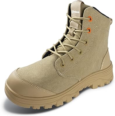 Photo 1 of ANDANDA Steel Toe Boots for Men Construction Work Boots Breathable Comfortable Indestructible Steel Toe Sneakers for Men Puncture Resistant Non Slip Work Shoes- 12 