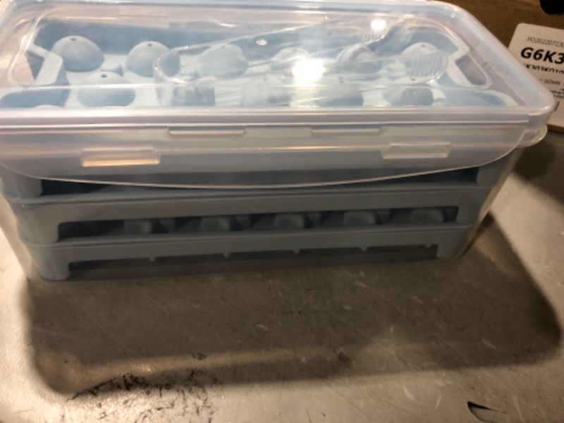 Photo 2 of 51-pcs Ice Tray - Ice Cube Trays for Freezer Set Of 3 Shapes with Lock Box - Ice Trays for Freezer, Silicone Ice Cube Tray, Silicone Ice Cube Molds, Round Ice Cube Mold, Ice Cube Molds For Cocktails Blue