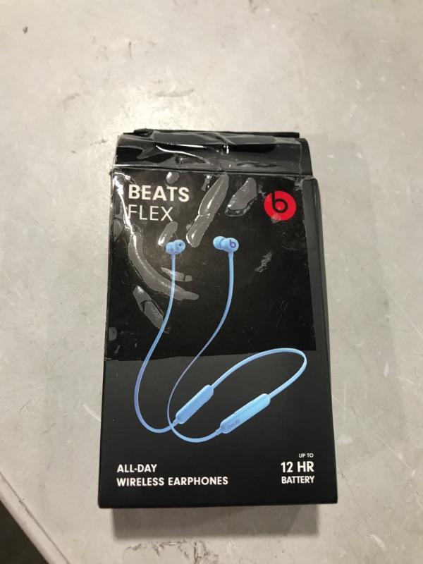 Photo 3 of Beats Flex Wireless Earbuds – Apple W1 Headphone Chip, Magnetic Earphones, Class 1 Bluetooth, 12 Hours of Listening Time, Built-in Microphone - Flame Blue 