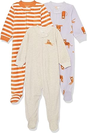 Photo 1 of Amazon Essentials Unisex Babies' Microfleece Footed Zip-Front Sleep and Play, Multipacks / SIZE PREE,IE
