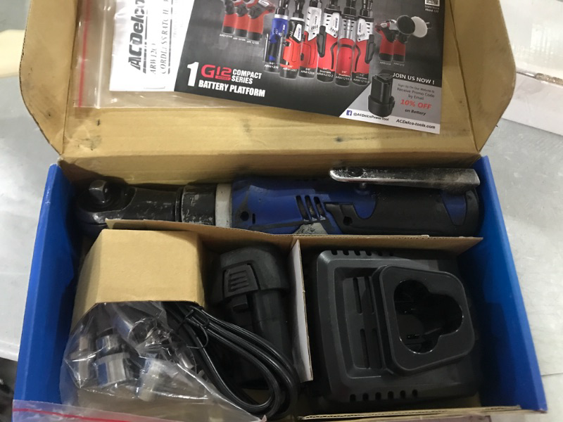 Photo 2 of ACDelco G12 Series 12V 3/8“ Cordless Ratchet Wrench Combo Kit with 1 Battery (ARW1209P-18T-VB)