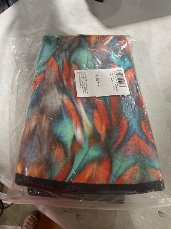 Photo 1 of Gorgeous Peacock Feathers Door Mat Entryway Rug Half Round Kitchen mat Non-Slip Entrance Way Rug Front Half Circle Rugs for Kitchen, Shower Room, Bedroom Living Room 36 * 24in