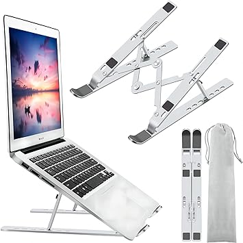 Photo 1 of ??? Laptop Stand for Desk, Fangami Aluminum Computer Riser, Laptop Holder Computer Tablet Stand, Multi-Angels Adjustable Foldable Portable Desktop Stand Compatible with MacBook, HP, Dell, Lenovo