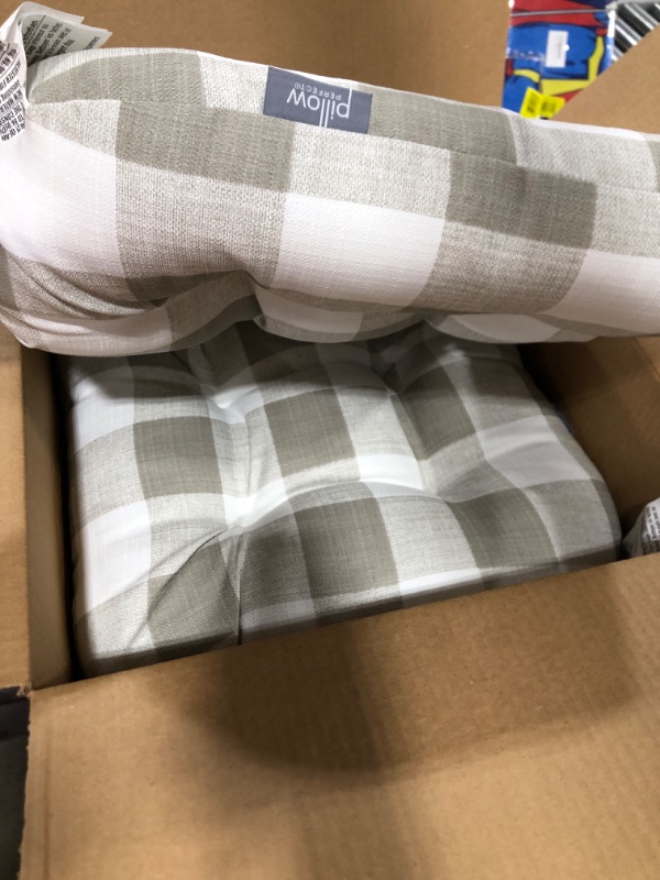 Photo 1 of 2pk Anderson Coconut Wicker Outdoor Seat Cushions Beige - Pillow Perfect